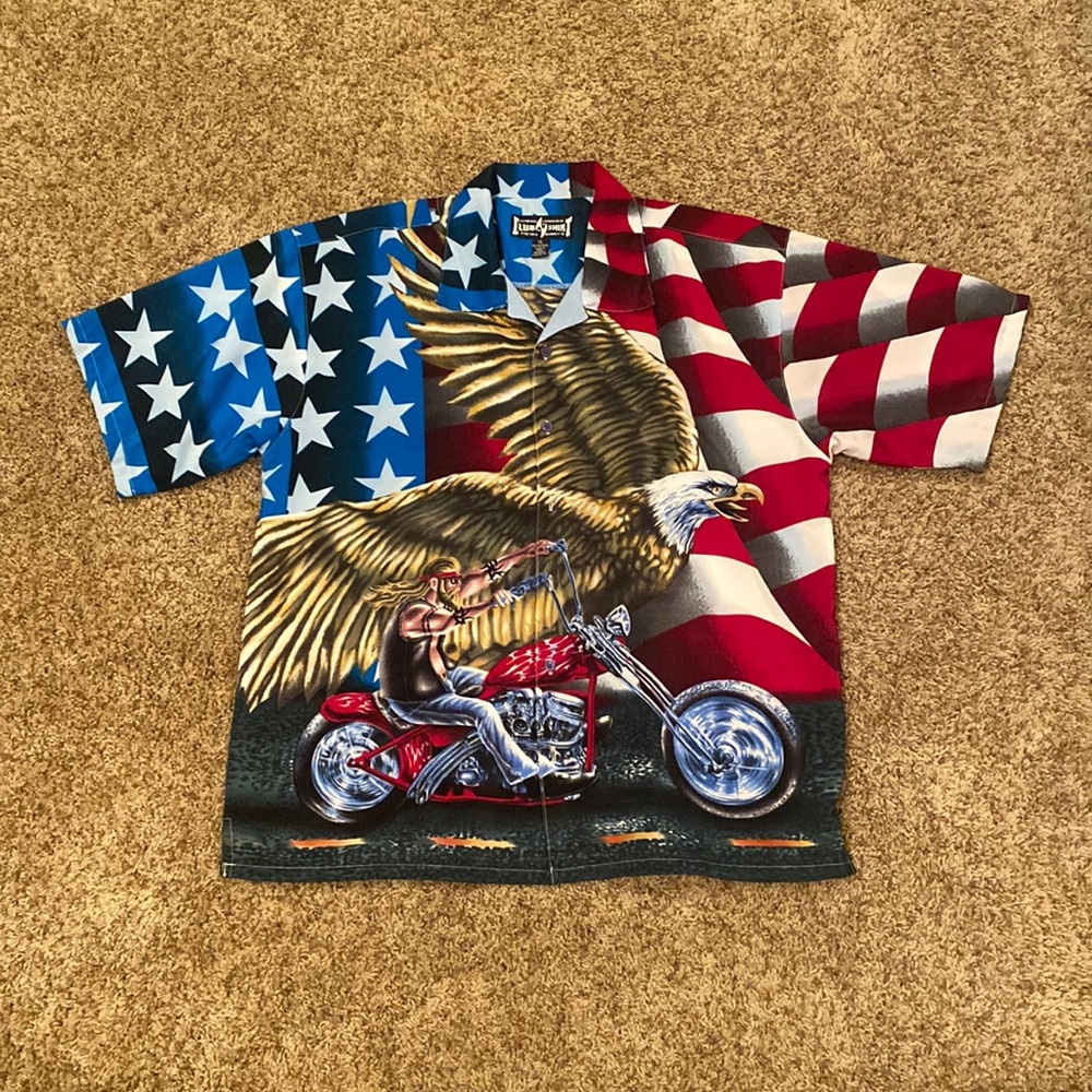 Y2K AOP Button Up Shirt